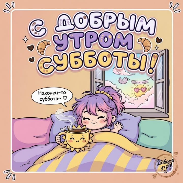с добрым утром субботы, открытка №41