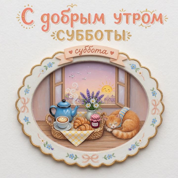 с добрым утром субботы, открытка №42