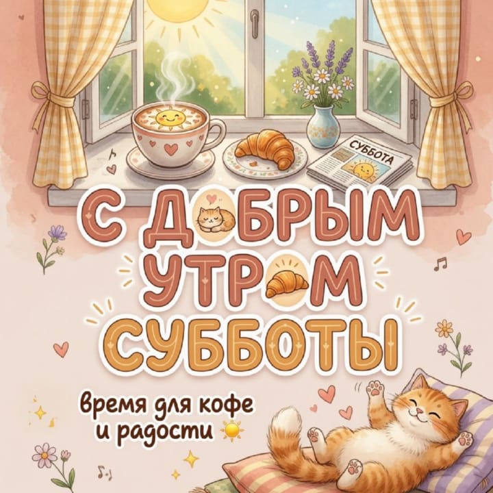 с добрым утром субботы, открытка №43