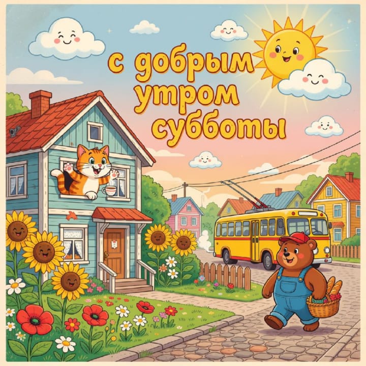 с добрым утром субботы, открытка №45