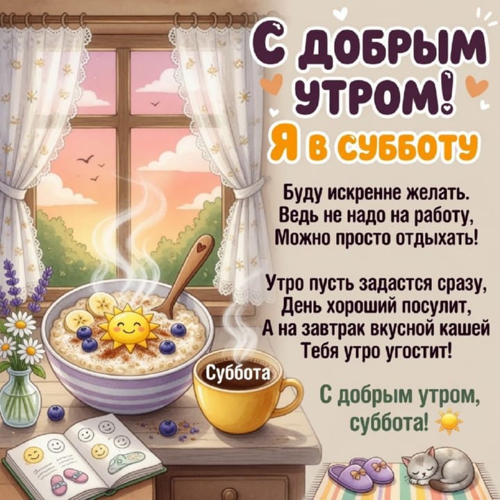 с добрым утром субботы, открытка №50