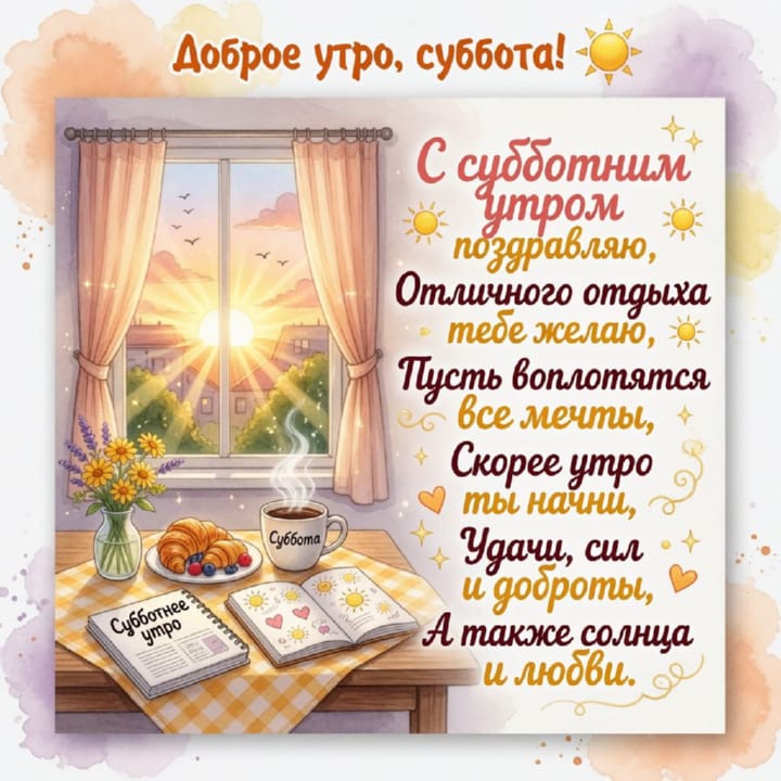 с добрым утром субботы, открытка №51