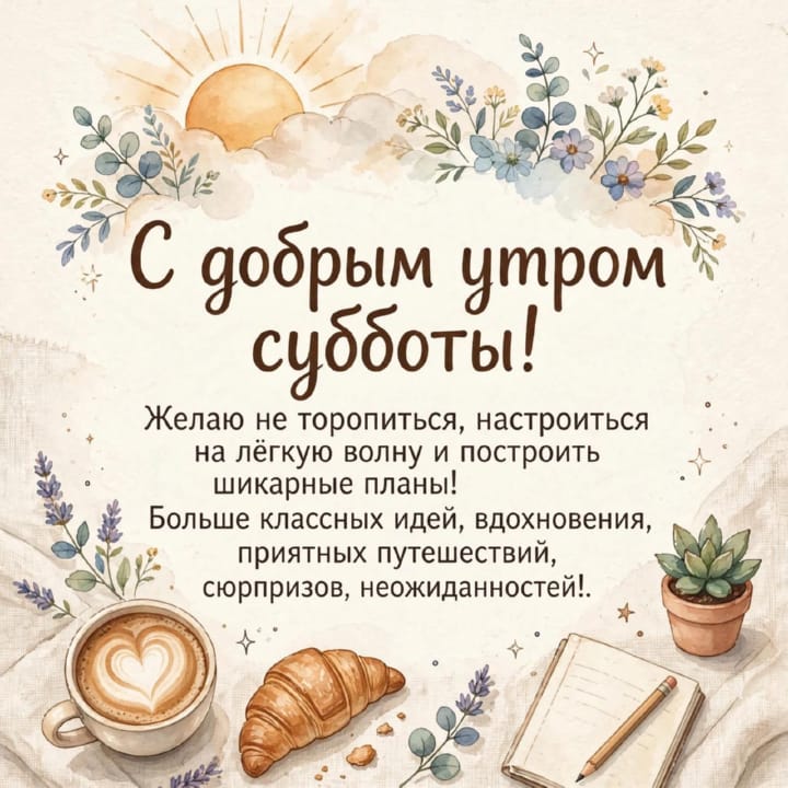 с добрым утром субботы, открытка №55