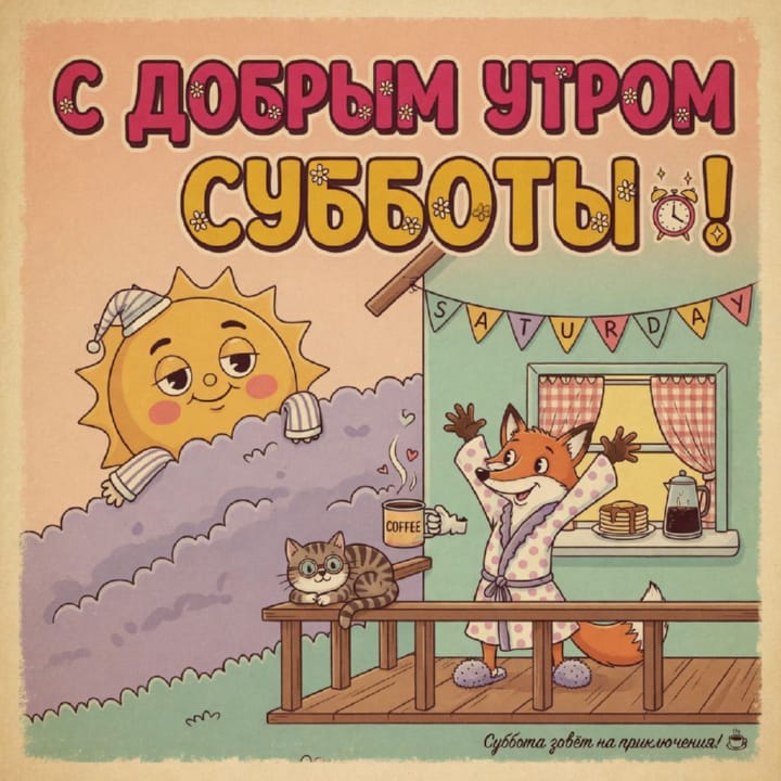 с добрым утром субботы, открытка №58