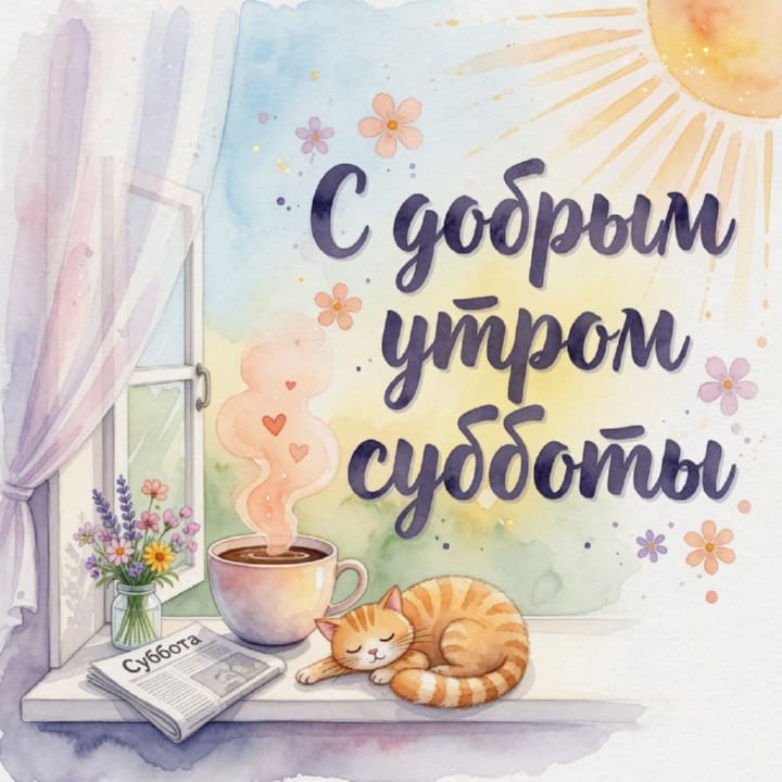 с добрым утром субботы, открытка №59