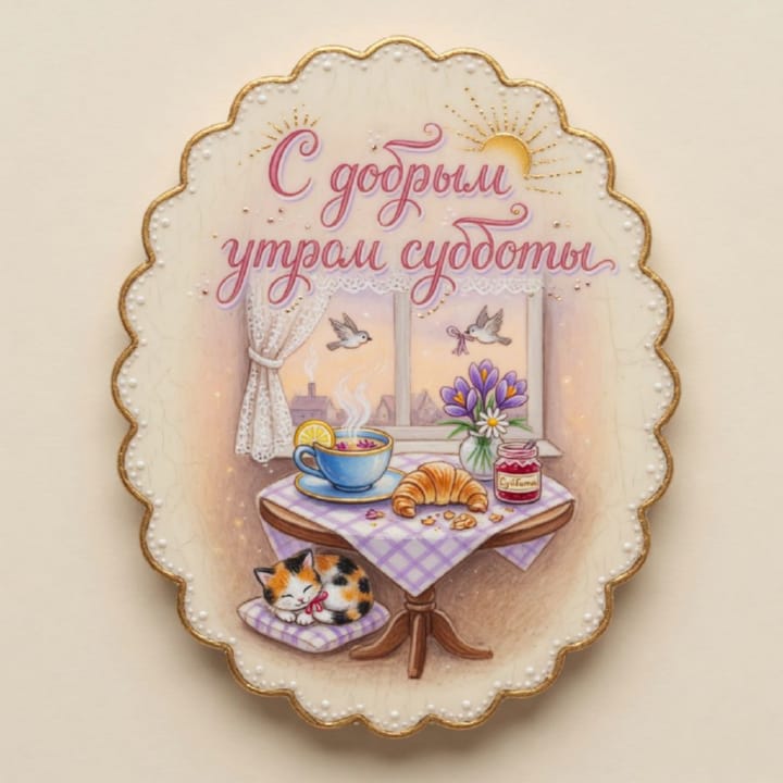 с добрым утром субботы, открытка №60