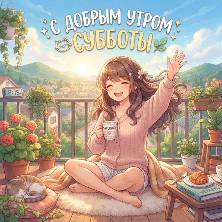 с добрым утром субботы, открытка №66