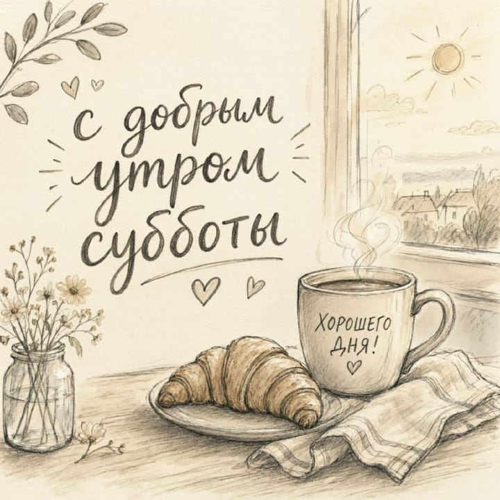 с добрым утром субботы, открытка №67