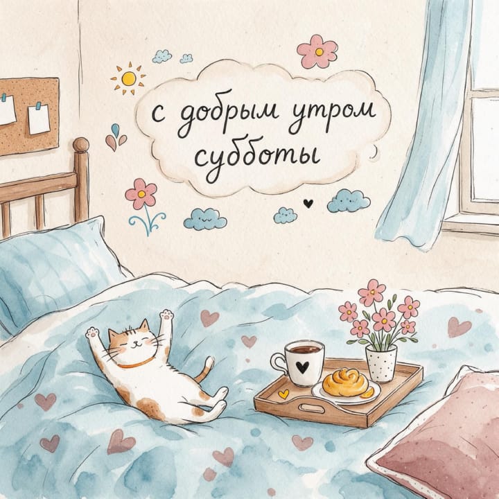 с добрым утром субботы, открытка №69