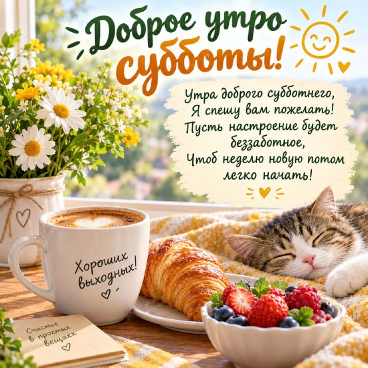 с добрым утром субботы, открытка №7