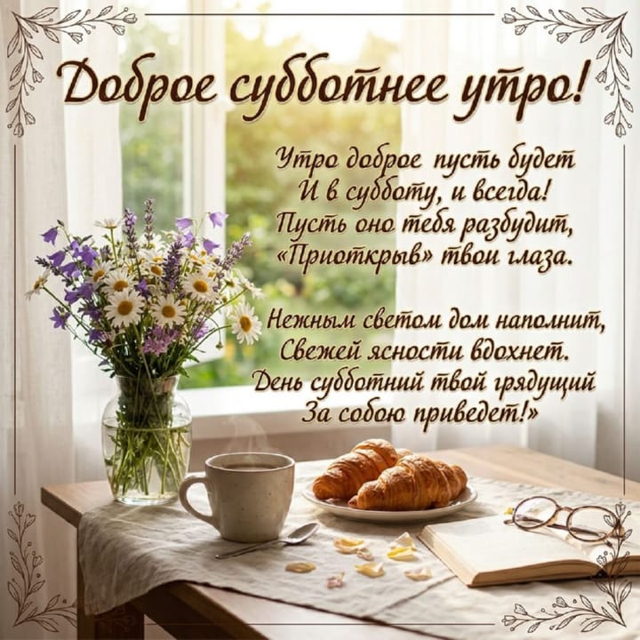 с добрым утром субботы, открытка №71