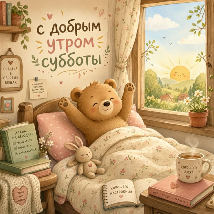 с добрым утром субботы, открытка №79