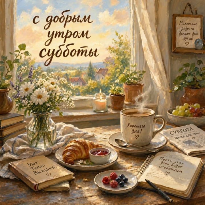 с добрым утром субботы, открытка №80