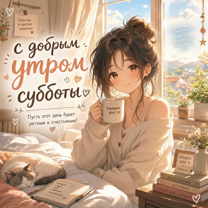 с добрым утром субботы, открытка №81