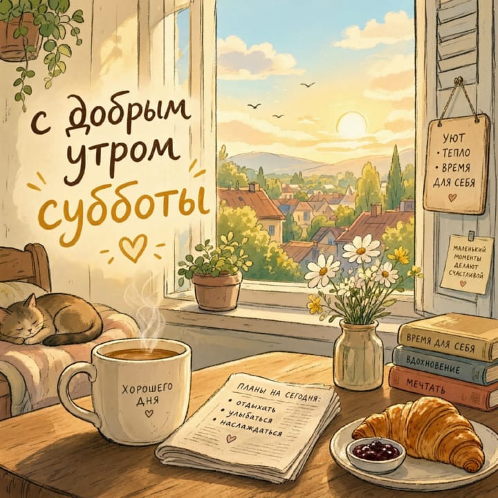 с добрым утром субботы, открытка №82