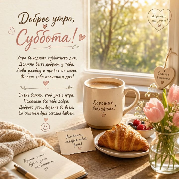с добрым утром субботы, открытка №85