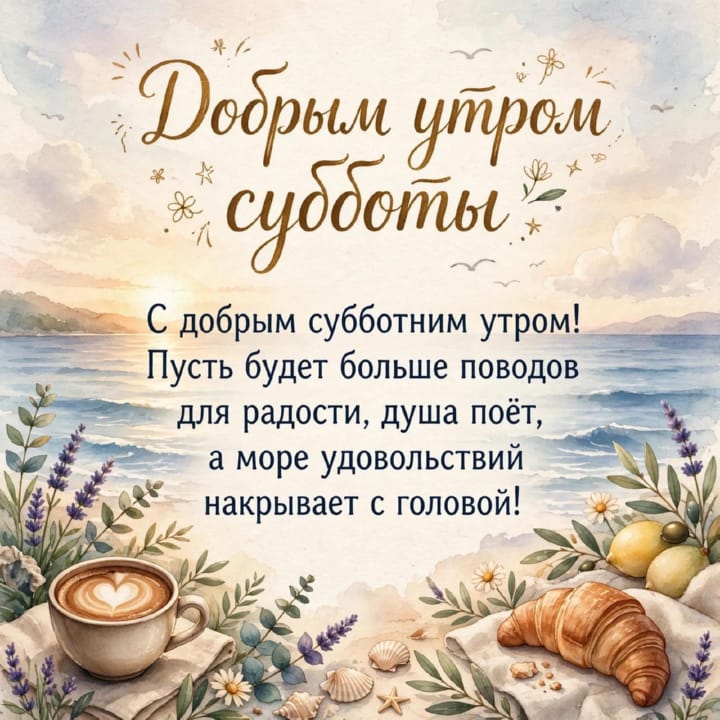 с добрым утром субботы, открытка №9
