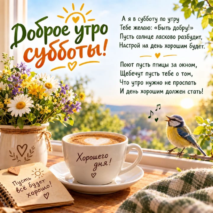 с добрым утром субботы, открытка №91