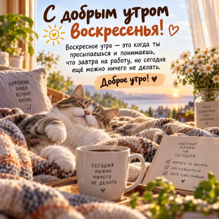 с добрым утром воскресенья, открытка №1