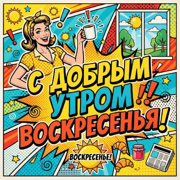 с добрым утром воскресенья, открытка №12