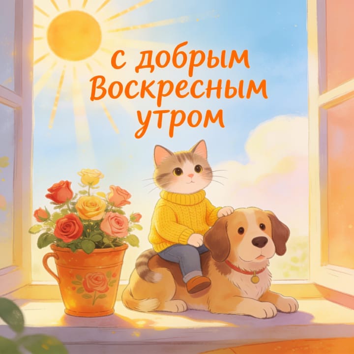с добрым утром воскресенья, открытка №15