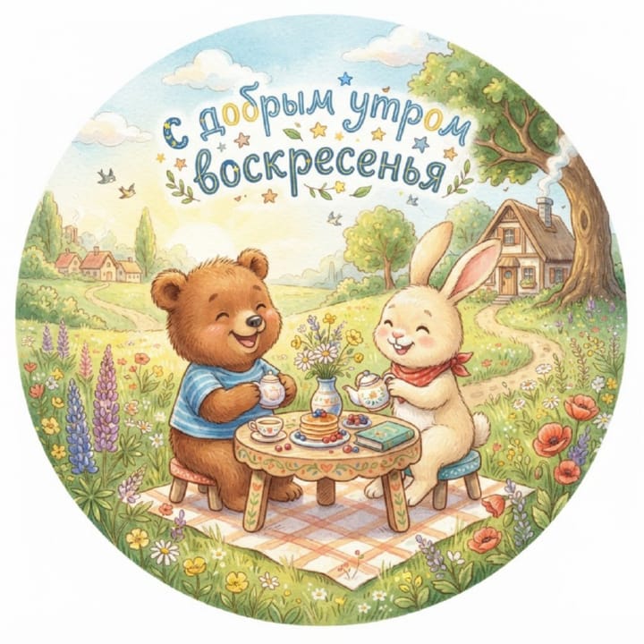 с добрым утром воскресенья, открытка №22