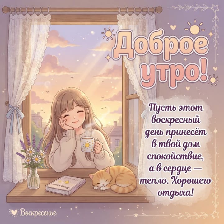с добрым утром воскресенья, открытка №3