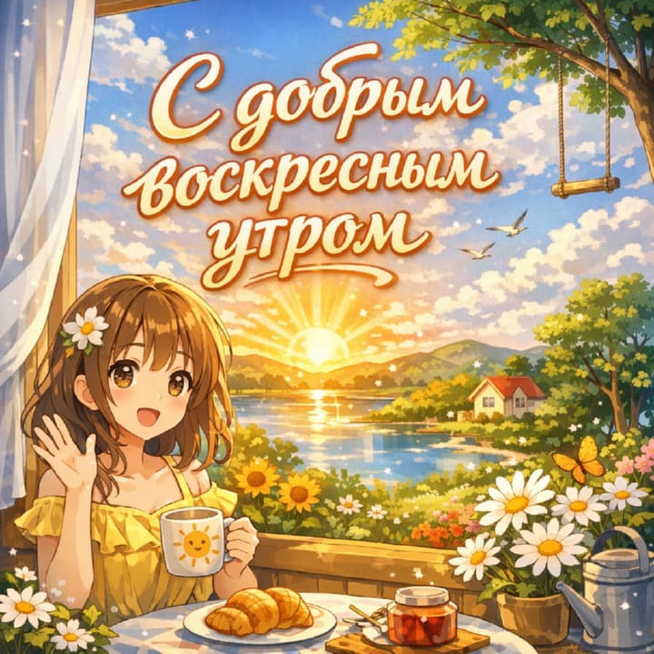 с добрым утром воскресенья, открытка №34