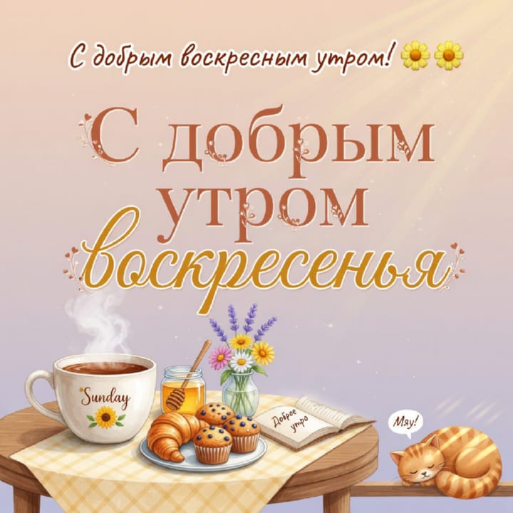 с добрым утром воскресенья, открытка №35