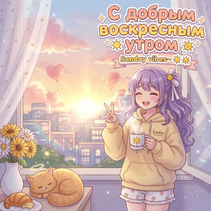 с добрым утром воскресенья, открытка №37
