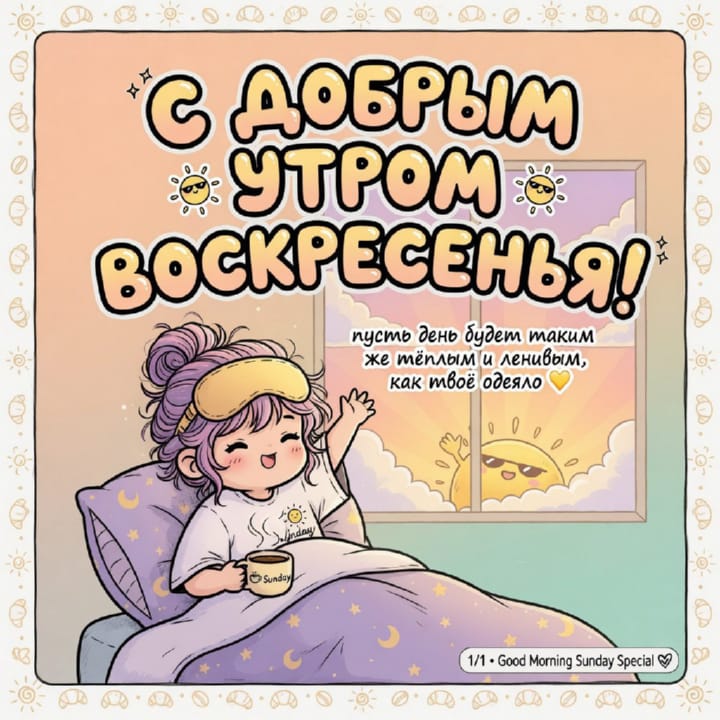с добрым утром воскресенья, открытка №40