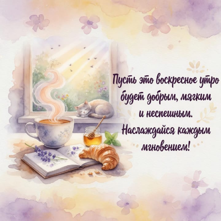 с добрым утром воскресенья, открытка №46
