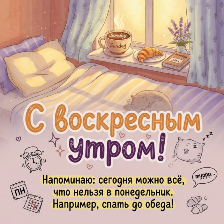 с добрым утром воскресенья, открытка №47