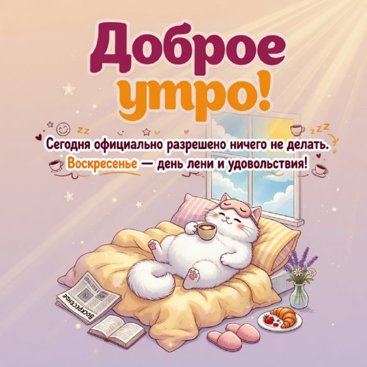 с добрым утром воскресенья, открытка №48