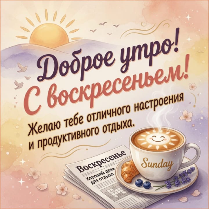 с добрым утром воскресенья, открытка №49