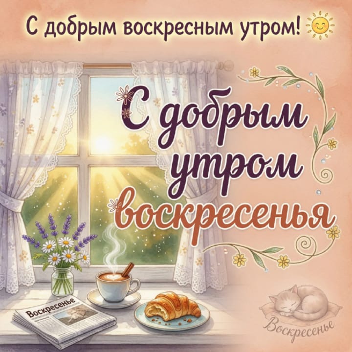 с добрым утром воскресенья, открытка №50