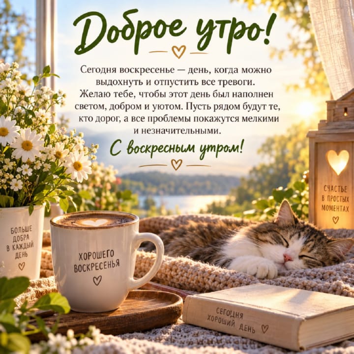с добрым утром воскресенья, открытка №56