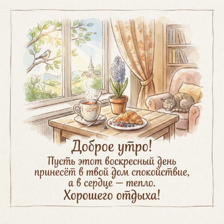 с добрым утром воскресенья, открытка №67