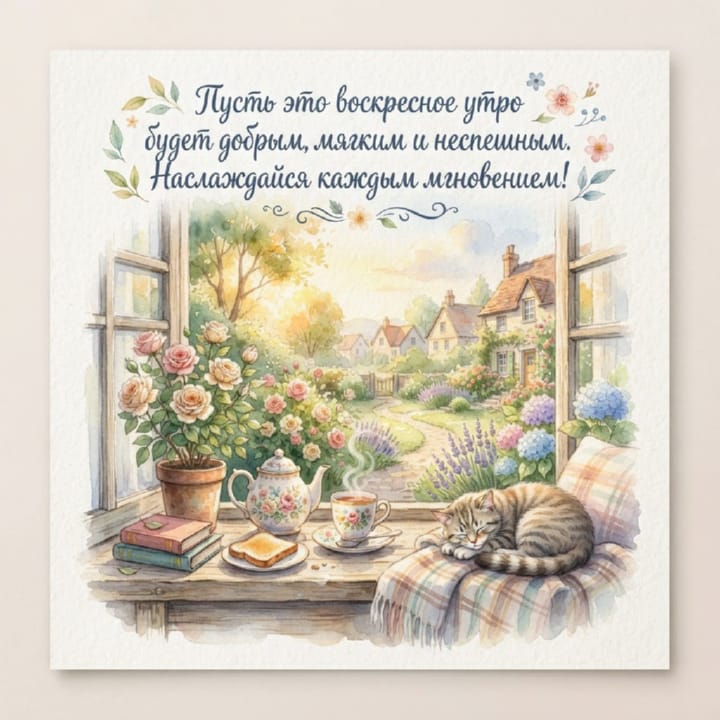 с добрым утром воскресенья, открытка №68