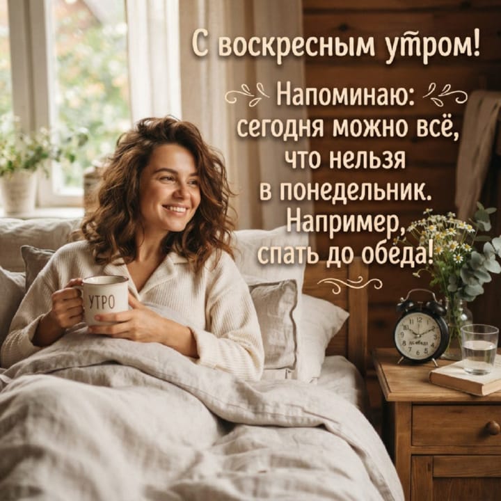 с добрым утром воскресенья, открытка №69