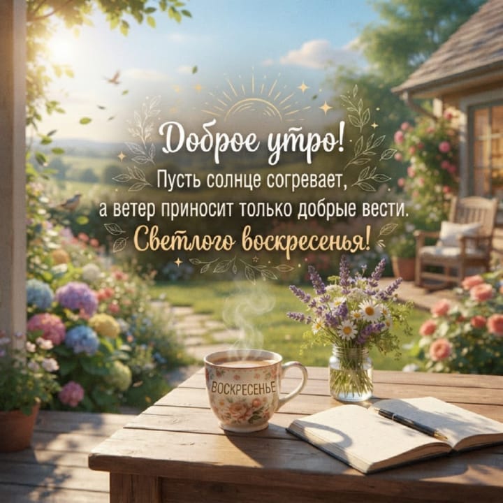 с добрым утром воскресенья, открытка №71
