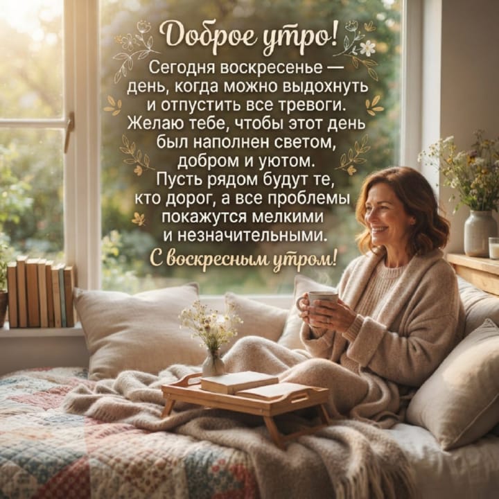 с добрым утром воскресенья, открытка №72
