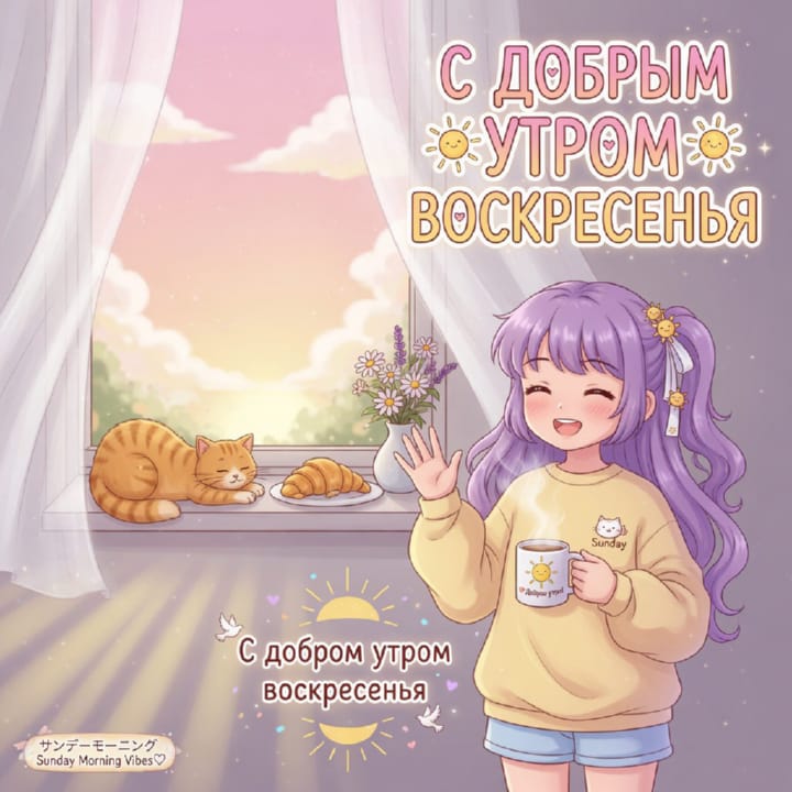 с добрым утром воскресенья, открытка №74