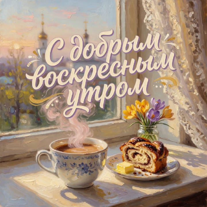с добрым утром воскресенья, открытка №75