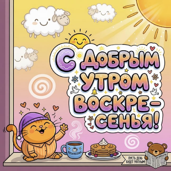 с добрым утром воскресенья, открытка №76