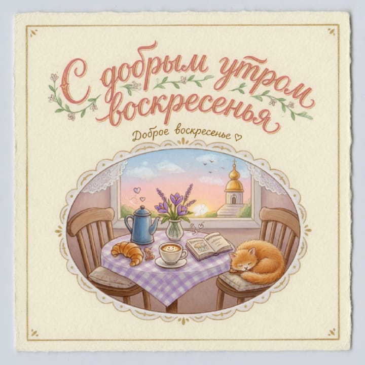 с добрым утром воскресенья, открытка №78