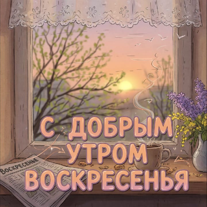 с добрым утром воскресенья, открытка №79