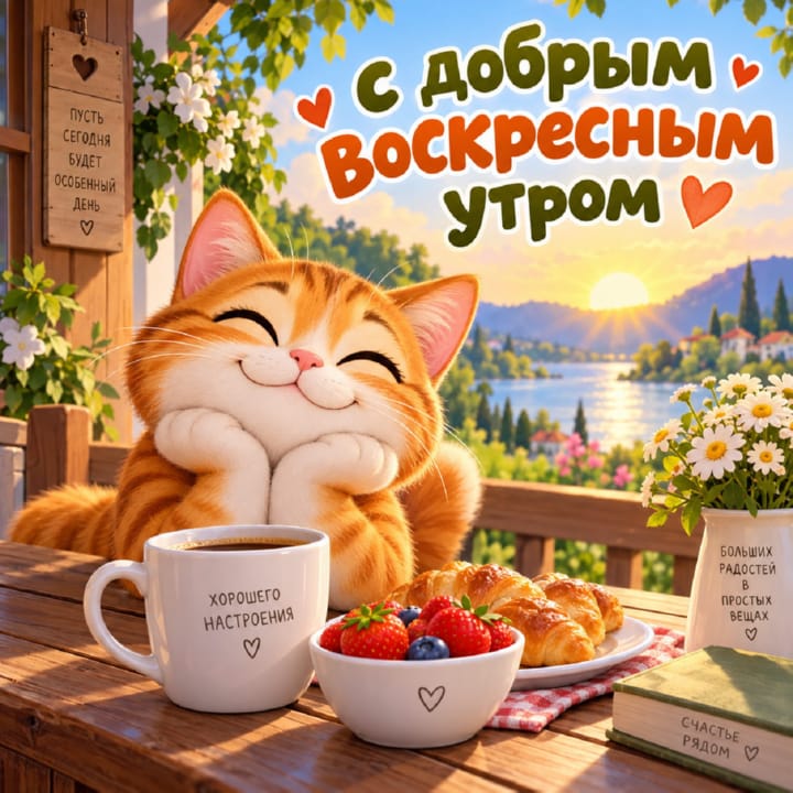 с добрым утром воскресенья, открытка №8