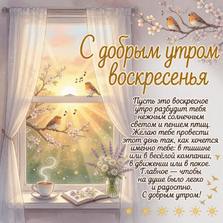 с добрым утром воскресенья, открытка №85