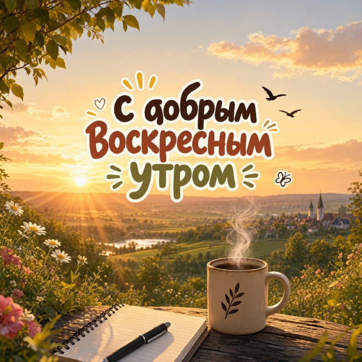 с добрым утром воскресенья, открытка №86